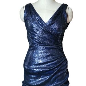 LAURA sleeveless midi sequin dress color blue size 8